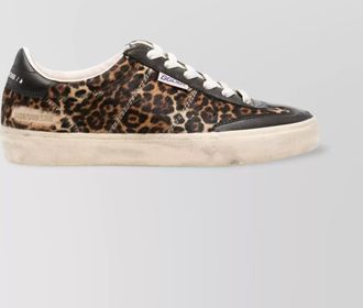 Golden Goose leather leopard-print low-top sneakers