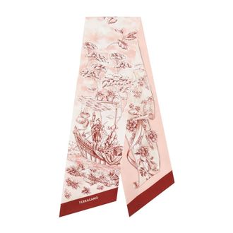Ferragamo Silky Scarves, female, Multicolor, Size: ONE SIZE Voyage Print Silk Bandeau