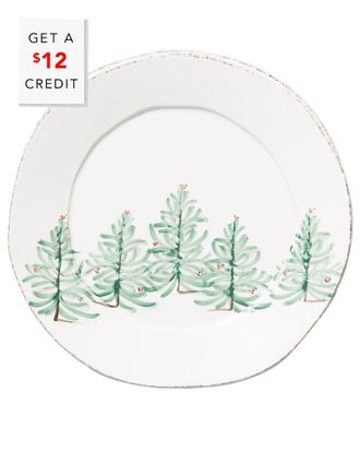 Vietri Vietri Lastra Holiday Round Platter With $15 Credit