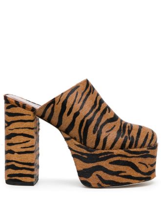 Rejina Pyo Polly animal-print platform mules - Brown