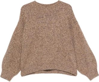 Soft Goat Truien & Vesten, Dames, Bruin, XS, Wol, Marled Relaxed Fit Crewneck