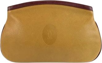 Cartier Pre-owned Clutches, female, Yellow, Size: ONE SIZE Pre-owned Must Line Leather Clutch Bag