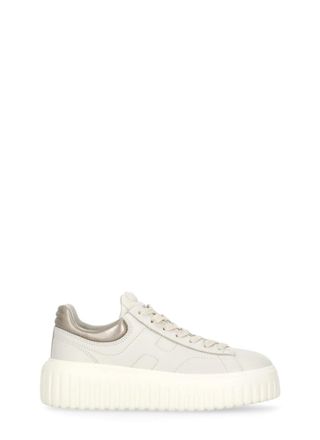 Hogan Ivory H-Stripes Metallic Heel Sneakers