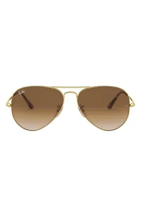 Ray-Ban 55mm Gradient Pilot Sunglasses in Gold at Nordstrom