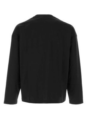 Jil Sander Mens Black Cotton T-Shirt 001 Exterior Exterior: T-shirts And Polos
