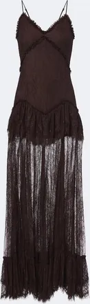 De La Vali Kala tiered ruffled lace maxi dress