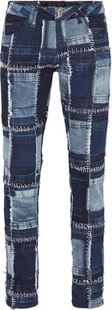 Philipp Plein Jeans con design patchwork - Blu