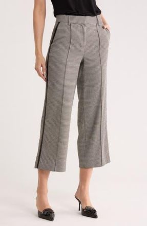SIMKHAI Miki Crop Wide Leg Pants in Black White Check at Nordstrom Rack, Size 4