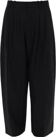 STUDIO NICHOLSON Wide-Leg Cropped Pants with Pleated Front Design
