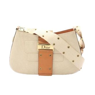 Dior Pre-owned Street Chic Columbus Canvas Leather Shoulder Bag - Dames - Pre-owned - Beige - Maat: ONE Size Leer