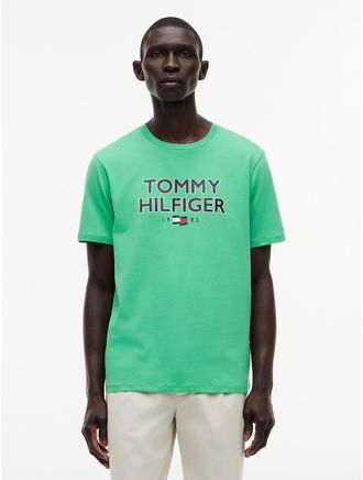 Tommy Hilfiger Mens Bold Tommy 1985 Logo T-Shirt - Green - XXXL