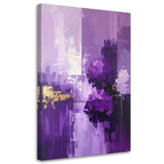 Feeby Cuadro En Lienzo Composici&oacute;n Violeta Abstracci&oacute;n Moderna 70x100