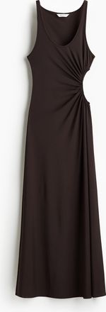 H&M Drapiertes Kleid mit Cut-out - Brown
