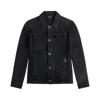 Fay Denim Jackets, male, Blue, Size: L Shirt Jacket in Suede
