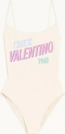 Valentino Costume Intero Stampa Chez Valentino 1960 Donna AVORIO/MULTICOLOR XS