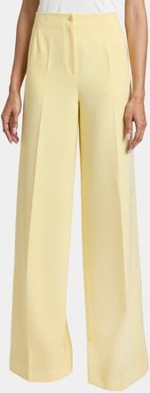 Santorelli LILY Wide Leg Pants with Slanted Side Pockets in Soft Stretch Crepe in Chamomile at Nordstrom, Size 14