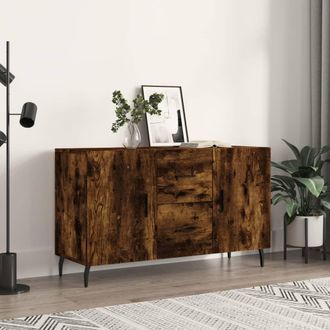vidaXL Aparador Madera De Ingenier&iacute;a Roble Ahumado 100x36x60 Cm Vidaxl