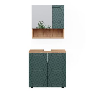 Vicco Conjunto De Muebles De Ba&ntilde;o Irma, Verde, 2 Partes, Unidad Base 60 Cm