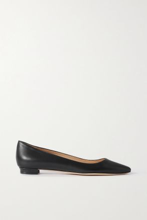 Manolo Blahnik Ballerine A Punta In Pelle Bb 10 - Nero