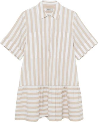 SIMKHAI Cris gestreepte mini-jurk - Beige