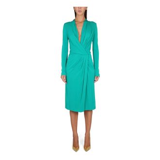 Alberta Ferretti Alberta Ferretti, Midi Dresses, female, Green, Size: M Wrap Midi Dress