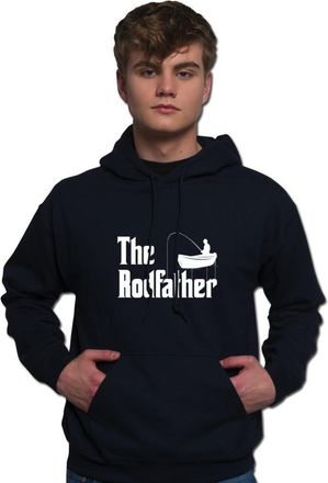 Bang Tidy Clothing Fishing Gifts Hoodie for Men - Mens Funny Carp Fishermen Hoodies Jumpers - Rodfather BLACK-XXL
