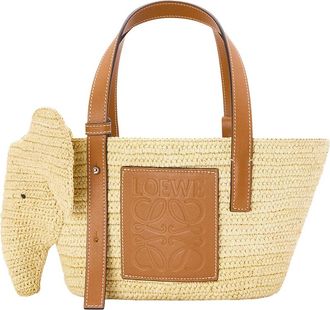 Loewe Kleine Olifant Mand - Dames - Tassen - Beige - Maat: ONE Size Leer