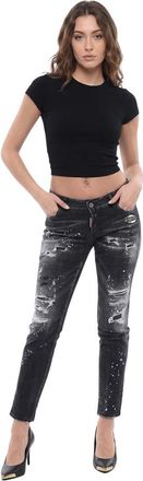 Dsquared2 Black Skinny Low Rise Jeans