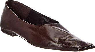 Khaite Khaite Marlene Leather Ballerina Flat