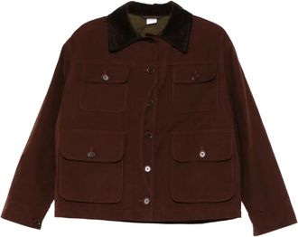 Aspesi Giacca con colletto a coste e bottoni - Rosso