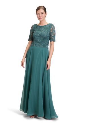 Vera Mont Womens Lace Evening Dress, Dark Emerald, 12