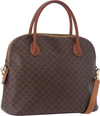 Celine Macadam Leather Brown Pvc Handbag (Pre-Owned)
