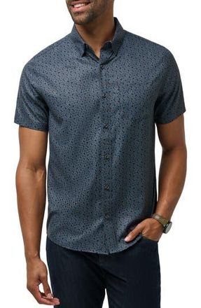 Travis Mathew Country Mile Short Sleeve Button-Up Shirt in Black at Nordstrom Rack, Size Small