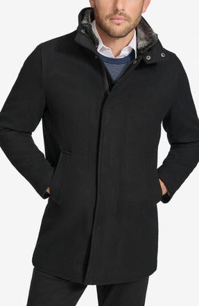 NEW Calvin Klein Wool Blend Swing Coat Open 2024 Front Black Size S