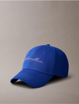 Calvin Klein Womens Script Logo Baseball Cap - Blue