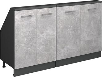 Vicco Conjunto De Armarios Para Techo Inclinado Rion, Hormig&oacute;n/antracita, Lote De 2, Vicco