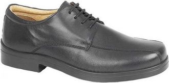 Roamers MILTON Mens Leather Tramline Gibson Shoes Black - Size UK 12