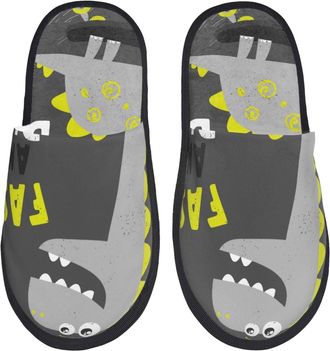Generic Slippers For Men Cute Dinosaur Print Slippers Warm Winter WomenS Slipper, For Home, Indoor Outdoor, Travel, M