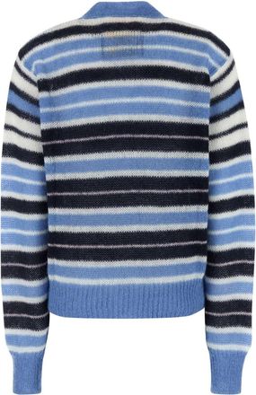 Marni Womens Striped Mohair Blend Cardigan Blue Nylon Wool
