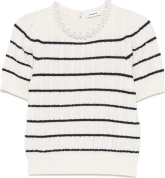 Sandro T-shirt a righe - Toni neutri