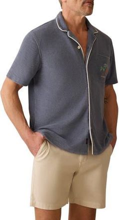 Faherty Cabana Terry Cloth Camp Shirt in Eastern Storm at Nordstrom Rack, Size X-Large