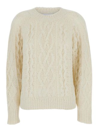 Isabel Marant White Knitted Crew Neck Sweater