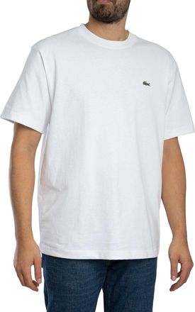 Lacoste T-Shirt Van Zware Katoenen Jersey, Wit