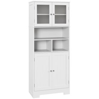 HOMCOM Alacena de cocina 60x30x145.5 cm blanco