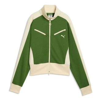 Puma (WMNS) PUMA T7 Retro Track Jacket Earthy Green Buttercream 636625-68