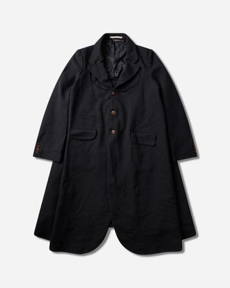 Comme Des Gar&ccedil;ons Men s Garment Dyed Deconstructed Docking Coat Black