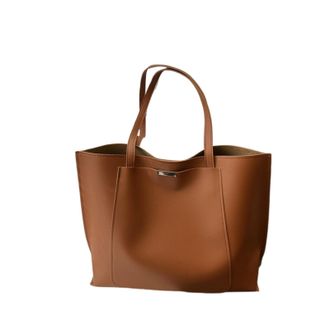 Generic Retro Trendy Shoulder Bag Large Capacity Commuter Bag Solid Color PU Leather Tote Bags Female Casual Handbag for Women Gifts