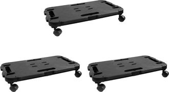 vidaXL Plataformas Con Ruedas 3 Unidades Polipropileno Negro 200 Kg Vidaxl