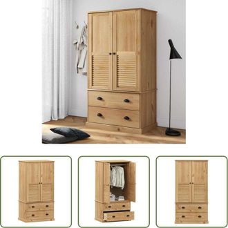 vidaXL vidaXL Armadio con cassetti - Armadio VIGO 90x55x170 cm in Legno Massello di Pino