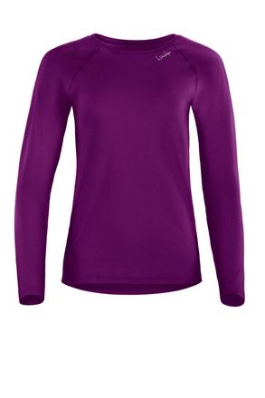 Winshape Langarmshirt WINSHAPE AET118LS, Damen, Gr. XXL, lila (schwarz plum), 85% Polyester, 15% Elasthan, Rundhals, Shirts Langarmshirt, Functional Light and 